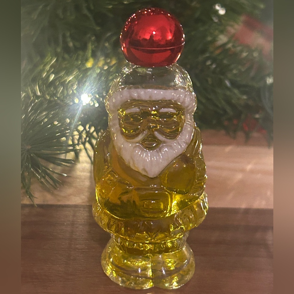 🎅🎄Vintage AVON Jolly Santa Topaze Cologne Decanter (Nearly Full, Boxed)